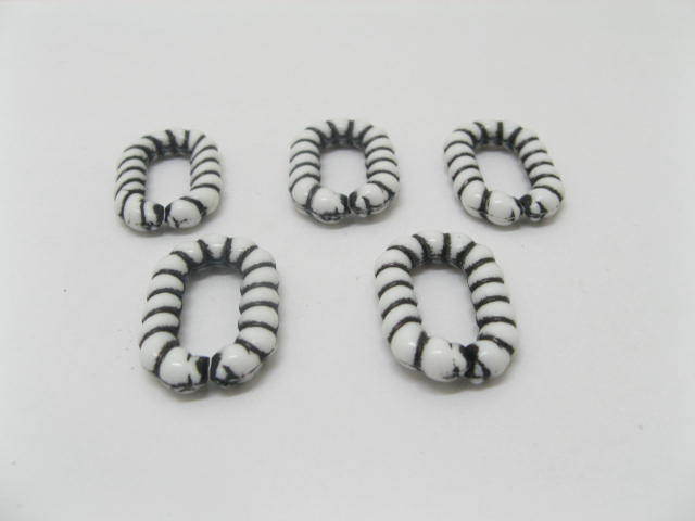 310 White Plastic Loop Beads Jewelry finding